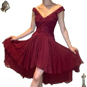 Michael Casey 100% silk beaded vintage designer gown